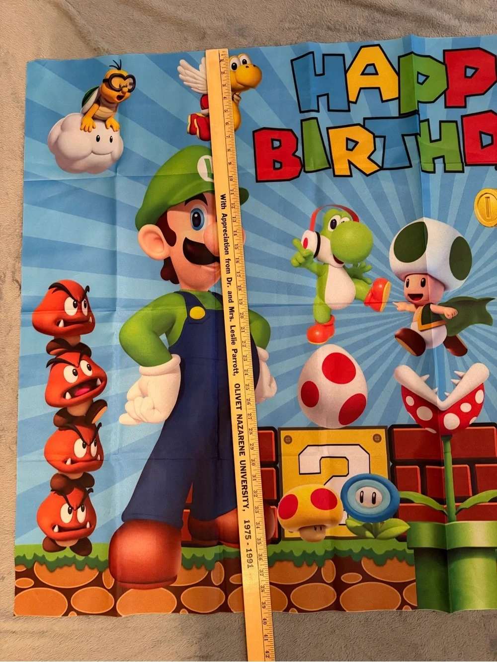 Super Mario Bros Birthday Backdrop